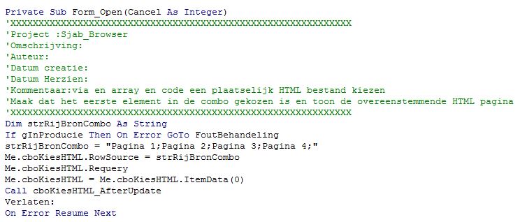 Plaatselijk HTML bestand via Array